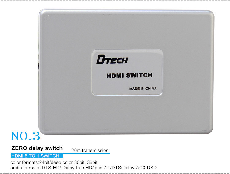 DTECH DT-7021 1080P HDMI SWITCH  5 In 1 Out