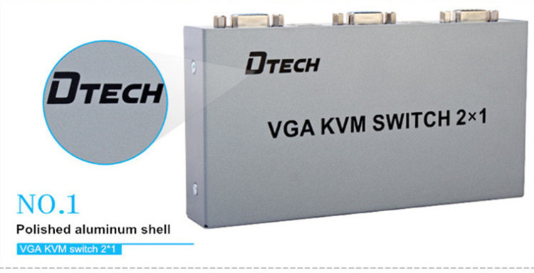 DTECH DT-7016 1920X1440 VGA KVM Switch 2x1