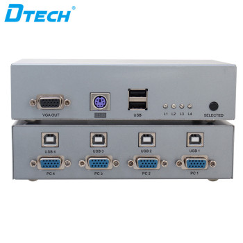 DTECH DT-7017 High Quality 250MHZ Bandwidth KVM Switch 4 in 1 out