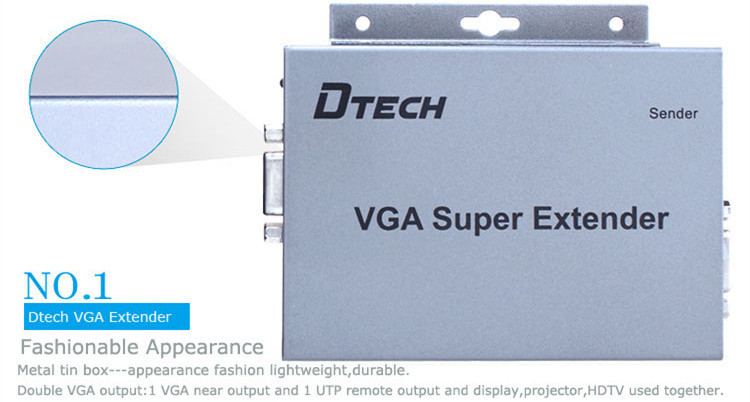 Dtech High Quality DT-7020 VGA EXTENDER 100M Over Cat5