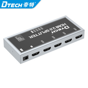Dtech Video Audio Signal Distribution 4K@60HZ 1 IN Port 4 OUT Ports 1X4 HDMI Splitter