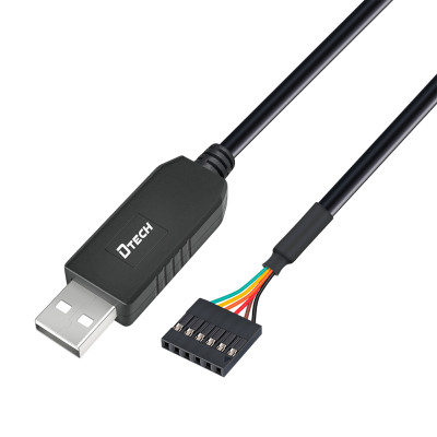 DTECH FTDI USB to TTL Serial 5V Adapter Cable 6 Pin 0.1 inch Pitch Female Socket Header UART IC FT232RL Chip Windows 10 8 7 Linux MAC OS USB to TTL Serial Cable