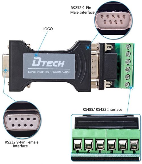 DTECH OEM/ODM Ethernet serial adapter TIA / EIA standard RS232 to RS485 Converter