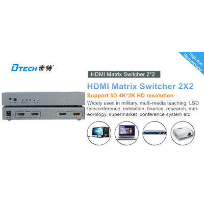 3D 4Kx2K HDMI MATRIX SWITCH 2x2 arbitrary cross output HDMI MATRIX SWITCH for HD