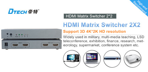 3D 4Kx2K HDMI MATRIX SWITCH 2x2 arbitrary cross output HDMI MATRIX SWITCH for HD