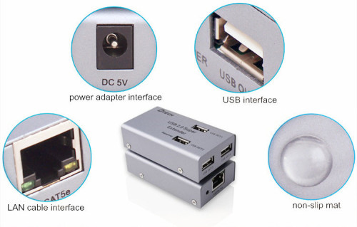 Dtech Hot selling 1080p 4 USB port adapter USB2.0 Extender 50m
