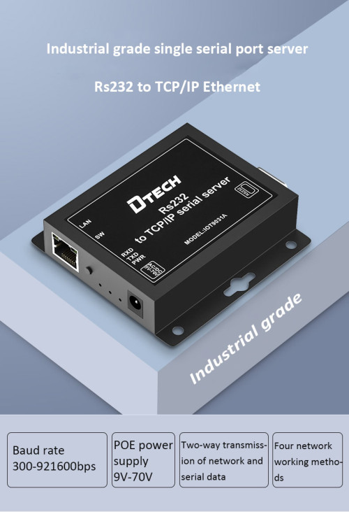 DTECH modbus gateway serial RS232 to TCPIP Ethernet server Intelligent Internet of Things supports TCP and UDP POE