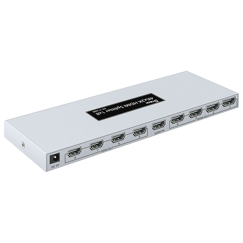 Dtech DT-7148B HD 3D 4K@30hz 8 ports HDMI Splitter 1X8