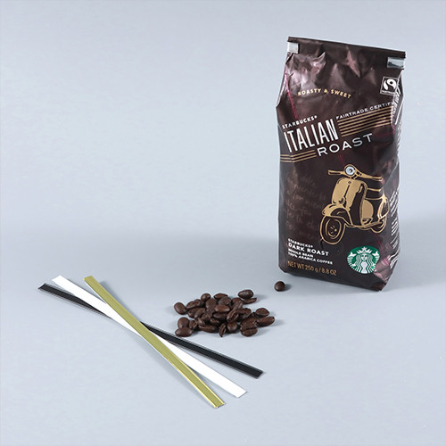 Hot selling plastic black tin tie Double-sided adhesive coffee bean bags ties with Galvanized iron wire for candy nuts