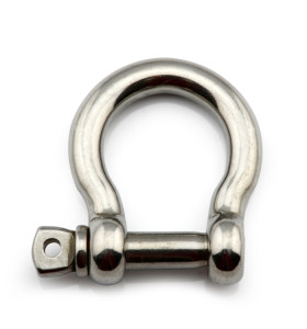 JIS Bow Shackle Stainless Steel High Polished with Safety Pin