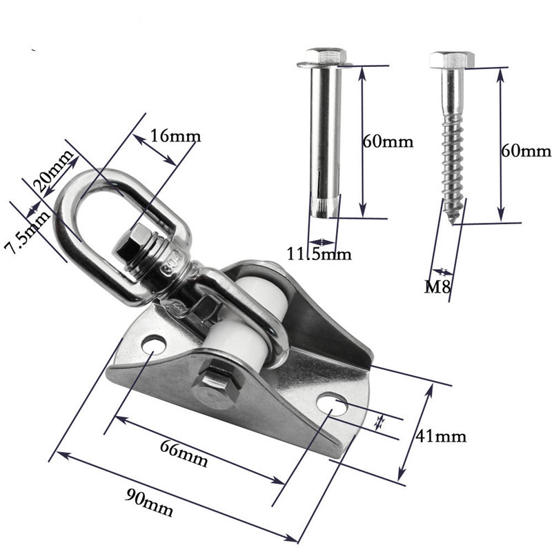 Anchor Plate Mount with Fittings,Stainless Steel Ceiling Anchor Plate Mount with Fittings for Crossfit Olympic Gymnastics Rings Aerial Yoga Fittings Accessories