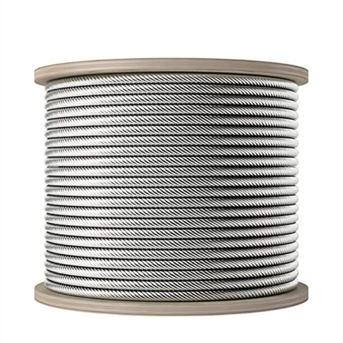 White Aircraft Cable 12mm PVC Coated Aircraft Cable Hot Galvanized for Tensile Structure or Shade sail