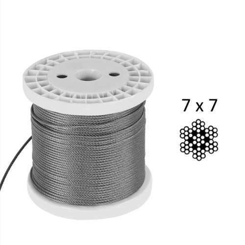 7x7 aircraft cable, Stainless Steel 304 Wire Cable,  7x7 Strand Core  Perfect for Outdoor, Yard, Garden or Crafts