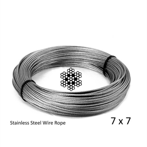 7x7 aircraft cable, Stainless Steel 304 Wire Cable,  7x7 Strand Core  Perfect for Outdoor, Yard, Garden or Crafts