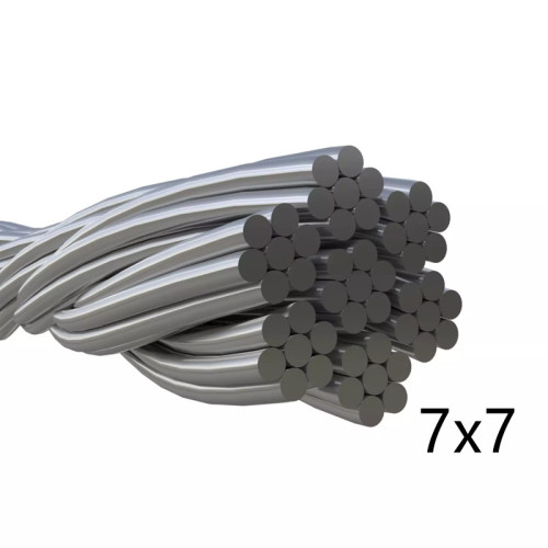 7x7 aircraft cable, Stainless Steel 304 Wire Cable,  7x7 Strand Core  Perfect for Outdoor, Yard, Garden or Crafts