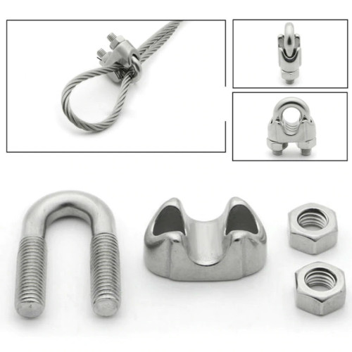 SS304 Wire Rope Clips 1/2 inch for Boat Heavy Duty U-Bolt Type Wire Rope Clamps DIY Crafts Works