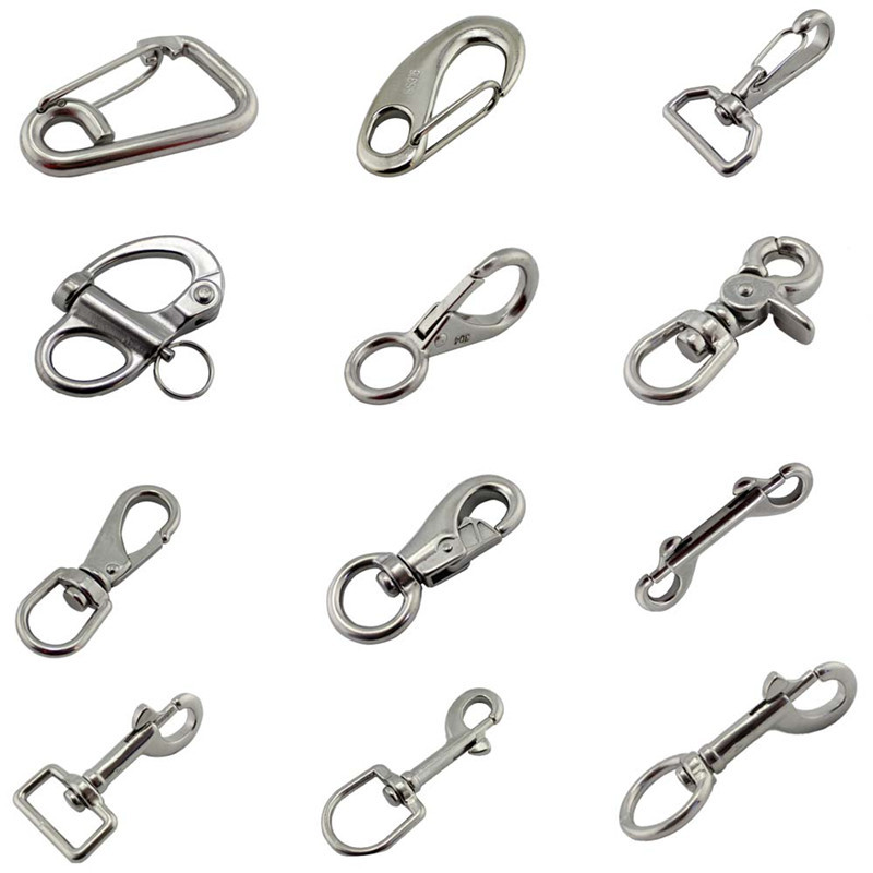 Stainless Steel Dog Leash Snap Hooks Elliptical Single Head For Dog Leash Nylon Cable | Swivel Snap Hook China Factory Wholesale Price