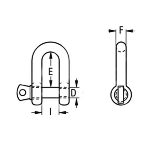 Stainless d Shackle Heavy Duty 1/2 Size with Safety Pin Shackles for Wire Rope and Chain