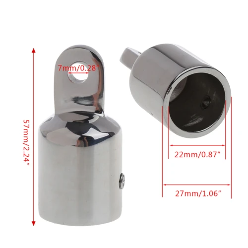Stainless Steel Pipe Eye End Cap 1Inch Fitting Hardware /Marine Boat Yacht External Eye End / Canopy Tube End