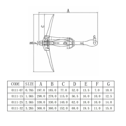 1.5 KG/0.7KG Docking Hardware Boat Folding Grapnel Anchor For Boat Marine Yacht 316 Stainless Steel Durable