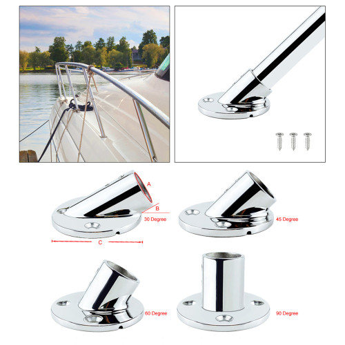 MARINE BOAT DURABLE SOLID SS 316 HAND RAIL FITTING ROUND BASE 7/8' or 1'