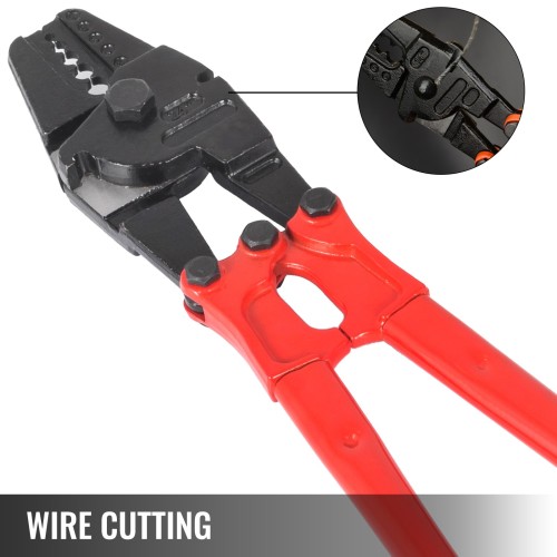 Wire Rope Swager Crimper Tool Insulated Handle Aluminum Copper Cable Sleeves cable railings kit Cutter Crimping Pliers 24/30Inch