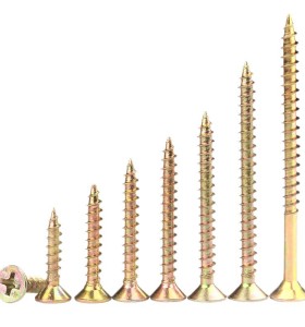 High-strength fiberboard nails electroplated with yellow zinc