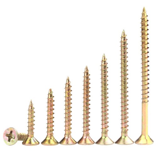 High-strength fiberboard nails electroplated with yellow zinc