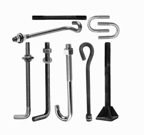 Concrete Construction Galvanized L Hook Foundation Anchor Bolts With Nut And Washer