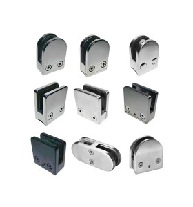 Stainless Steel Square Balcony Glass Clamp for Railings Bolt Type Clamps