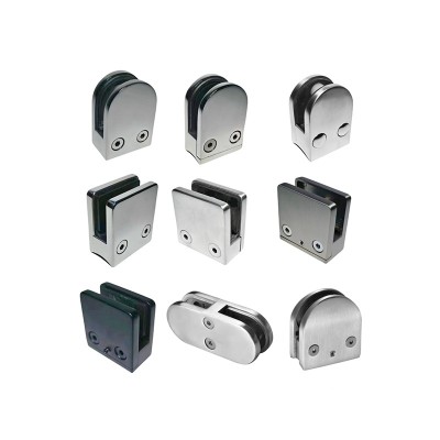 Stainless Steel Square Balcony Glass Clamp for Railings Bolt Type Clamps