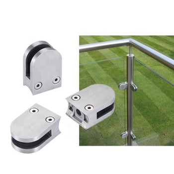 Stainless Steel Square Balcony Glass Clamp for Railings Bolt Type Clamps