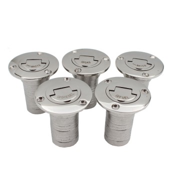 Marine Deck Filler 316 Stainless Steel - Fuel & Water Boat Tank Filler | Corrosion Resistant
