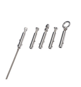 1/8" Black T316 Stainless Steel Swage Dead End Fitting for Invisible Cable Railing Kits | Fixed End Terminal