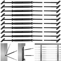 T316 Stainless Steel DIY Cable Railing Kit w/ 180° Adjustable Fittings for Wood Posts