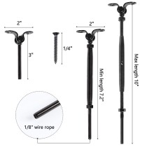 T316 Stainless Steel DIY Cable Railing Kit w/ 180° Adjustable Fittings for Wood Posts