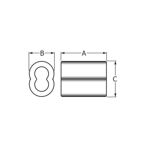 Stainless Steel Wire Ferrules Oval Shaped 3mm for Cable  and Rope Wire Rope Projects