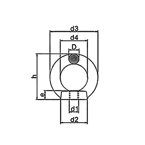 Stainless Steel Eye Bolts 1/4 Thread DIN580 Eye Screw Marked with Size and SS304 Material for Lifting