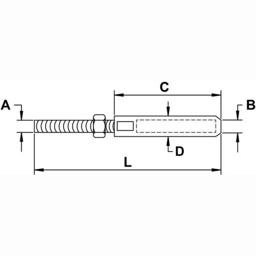 Stainless Steel 1/8 Cable Railing Hardware Manufacturer | Hand Swage Stud with Nut and Washer for 1/8 Wire Cable | Wire Cable Project Accessories