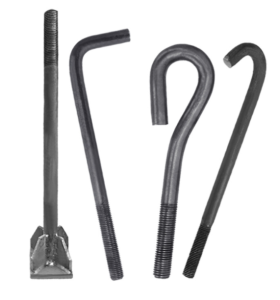Concrete Construction Galvanized L Hook Foundation Anchor Bolts With Nut And Washer