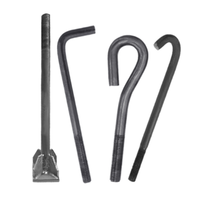 Concrete Construction Galvanized L Hook Foundation Anchor Bolts With Nut And Washer
