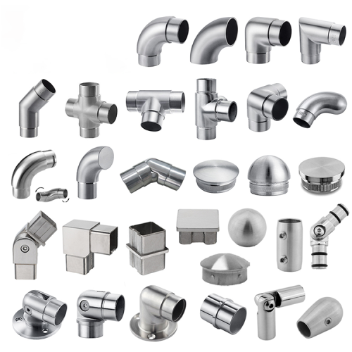 High Quality Stainless Steel Stair Railing Fittings SS 316 304 Mirror Finish Adjustable Tube Connector for Glass Balustrades