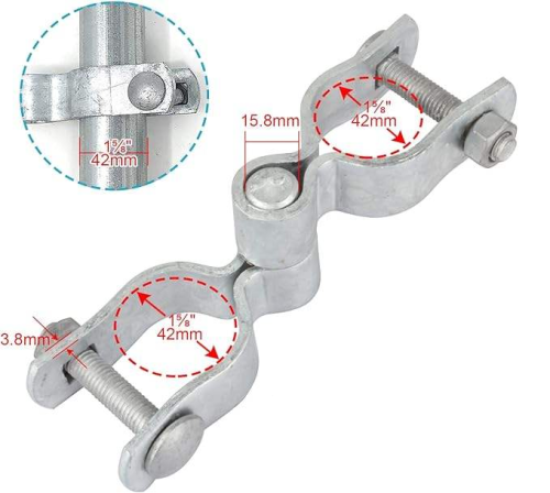 Heavy-Duty Hot-Dipped Galvanized Chain Link Gate Hinge Set with Bolts and Nuts