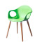 Modern wooden leg plastic backrest chair with armrest