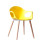 Modern wooden leg plastic backrest chair with armrest
