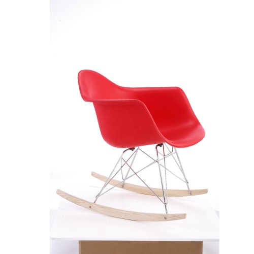 2019 New design plastic rocking chair for living room rocking chair with metal frame and wooden legs
