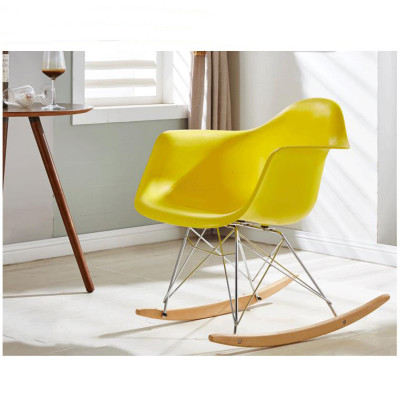 Home Furniture Fancy Plastic Living Room Chair With Steel Frame Rocking Chair
