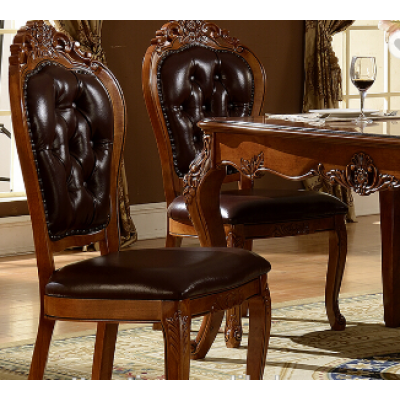 Classic style wooden leather dining chair,luxury dining chair