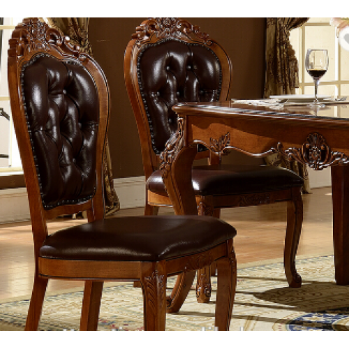 Classic style wooden leather dining chair,luxury dining chair