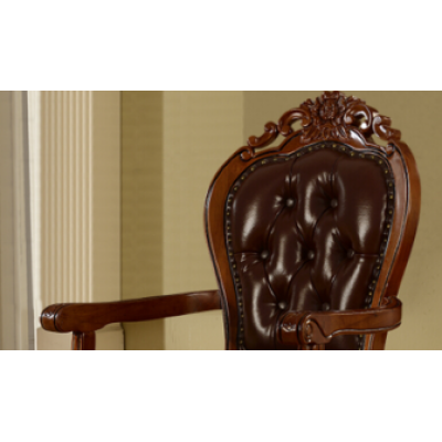 Classic style wooden leather dining chair,luxury dining chair